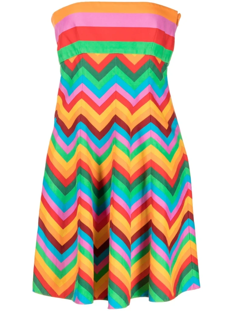 farfetch promo codes, Valentino Garavani Pre-Owned 2010s Zigzag-Print Bandaeu Minidress